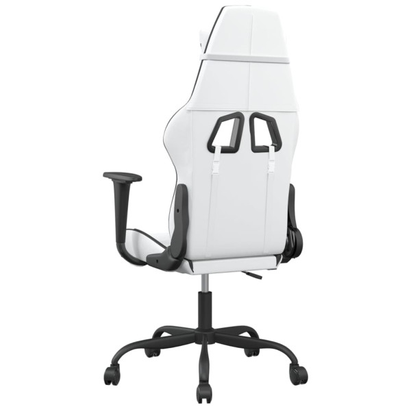 Silla gaming cuero sintético blanco y negro M 5