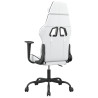 Silla gaming cuero sintético blanco y negro 5