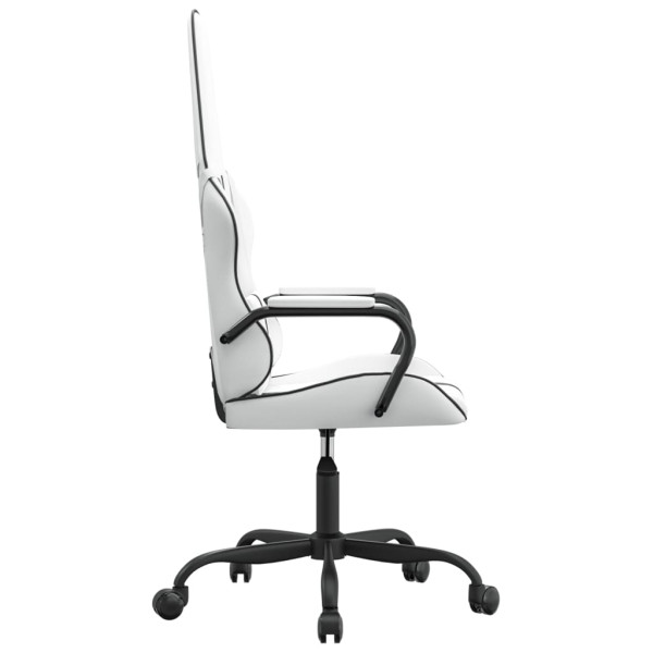 Silla gaming de masaje cuero sintético negro y blanco M 4