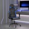 Silla gaming de masaje cuero sintético negro y azul 1