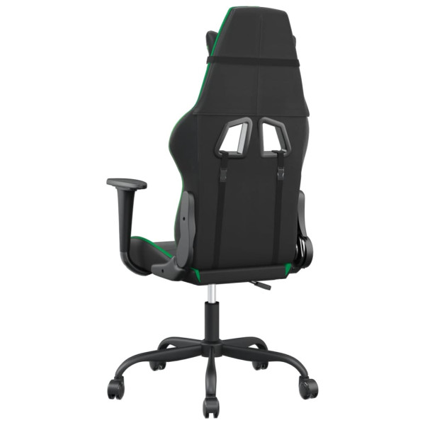Silla gaming de masaje cuero sintético negro y verde M 5