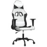 Silla gaming de masaje cuero sintético blanco y negro 2