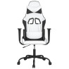 Silla gaming de masaje cuero sintético blanco y negro 3