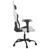 Silla gaming de masaje cuero sintético blanco y negro 4