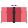 Toldo lateral retráctil rojo 140x1200 cm 5