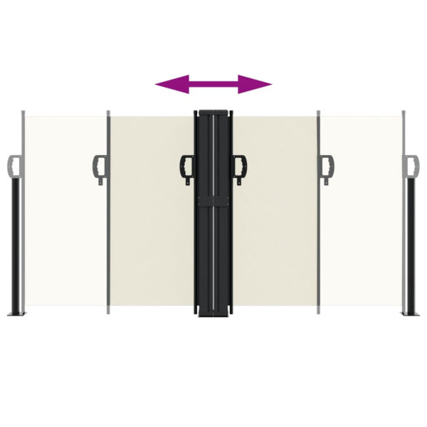 Toldo lateral retráctil crema 120x1200 cm M 5