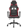 Silla gaming cuero sintético negro y rojo vino tinto 3
