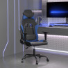 Silla gaming cuero sintético negro y azul 1
