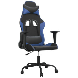 Silla gaming cuero sintético negro y azul H
