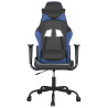 Silla gaming cuero sintético negro y azul 3