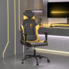 Silla gaming cuero sintético negro y dorado 1