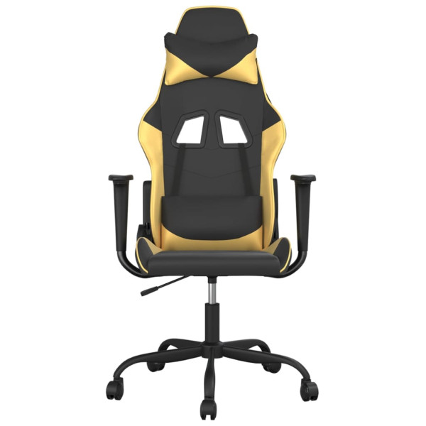 Silla gaming cuero sintético negro y dorado M 3