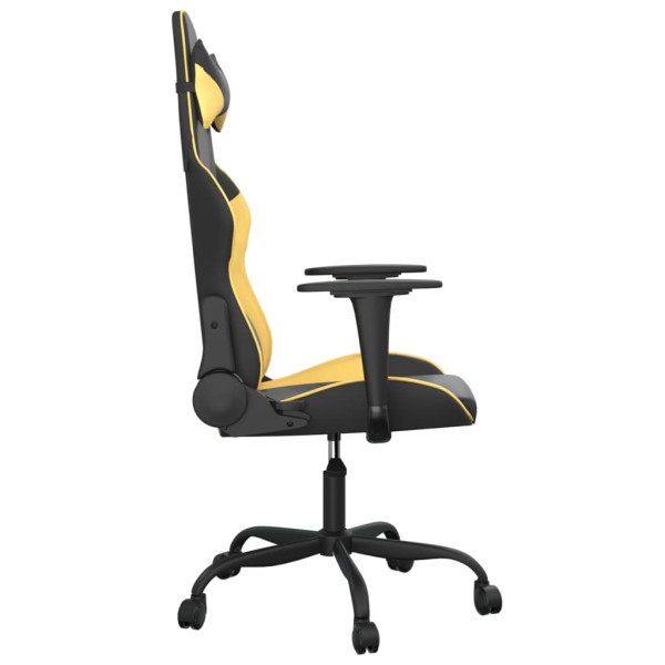 Cadeira gaming couro artificial preto e dourado M 4