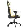 Cadeira gaming couro artificial preto e dourado 4