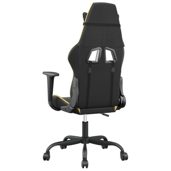 Cadeira gaming couro artificial preto e dourado M 5