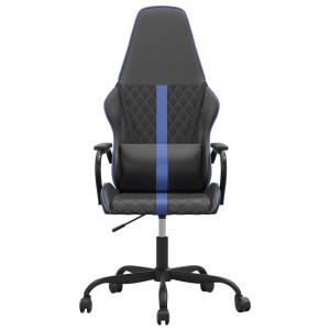 Cadeira gaming de massagens couro artificial azul e preto H