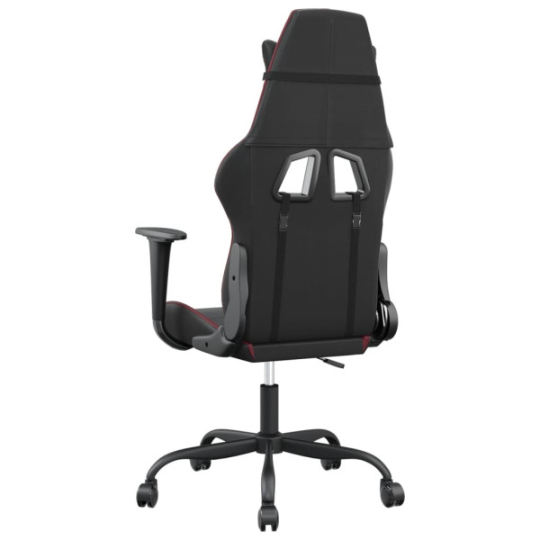 Silla gaming de masaje cuero sintético negro y rojo vino tinto M 5