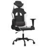 Silla gaming de masaje cuero sintético negro y blanco 2