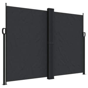 Toldo lateral retráctil negro 180x1200 cm H