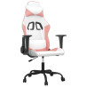 Cadeira gaming couro artificial branco e rosa 2