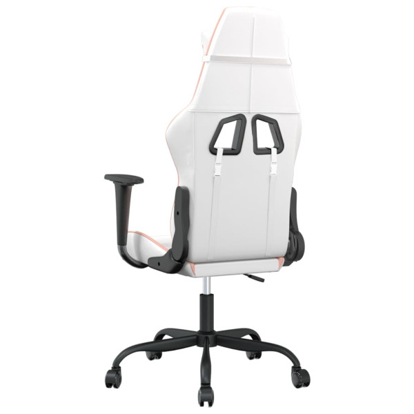 Cadeira gaming couro artificial branco e rosa M 5