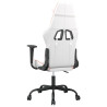 Cadeira gaming couro artificial branco e rosa 5