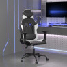 Silla gaming cuero sintético negro y blanco 1