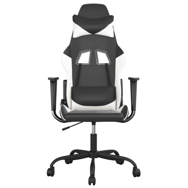 Silla gaming cuero sintético negro y blanco M 3