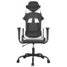 Silla gaming cuero sintético negro y blanco 3