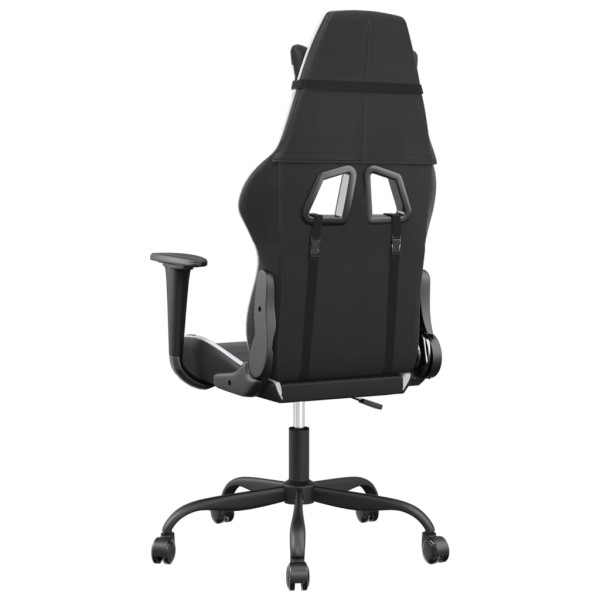 Silla gaming cuero sintético negro y blanco M 5