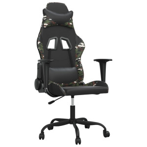 Silla gaming cuero sintético negro y camuflaje H