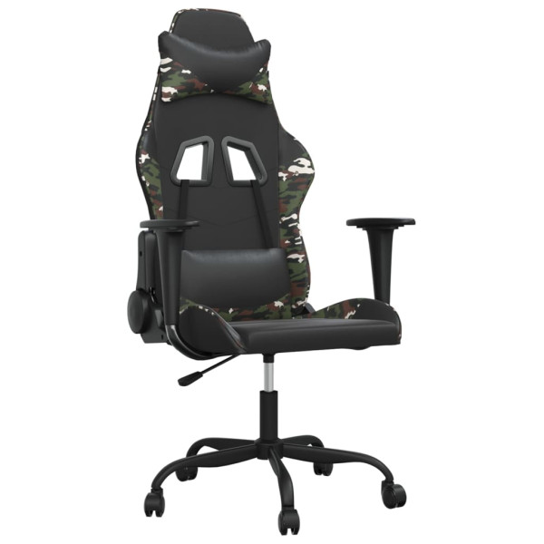 Silla gaming cuero sintético negro y camuflaje M 2