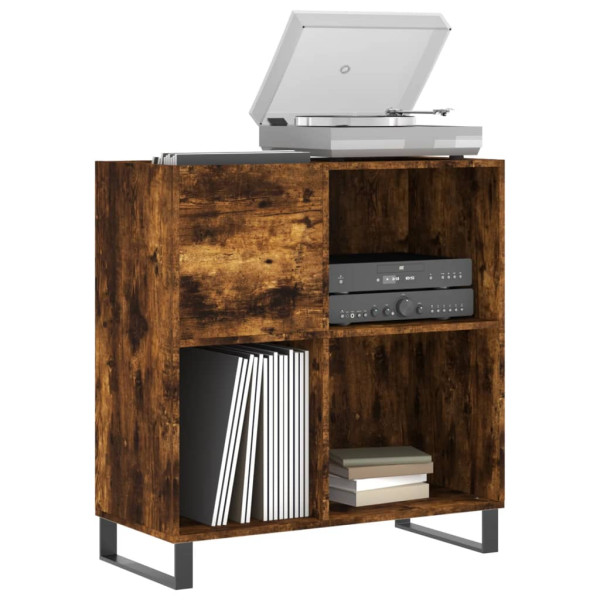 Mueble discos madera contrachapada roble ahumado 84.5x38x89 cm M 3