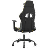 Cadeira gaming massagens couro artificial preto e dourado 5