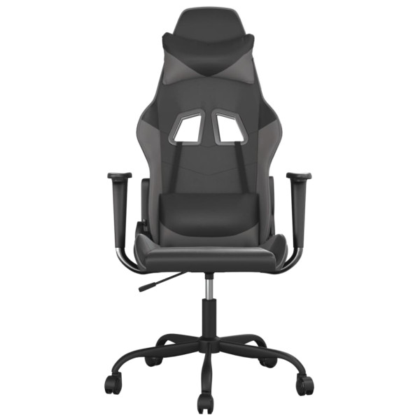 Silla gaming de masaje cuero sintético negro y gris M 3