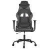 Silla gaming de masaje cuero sintético negro y gris 3
