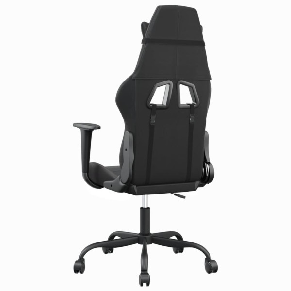 Silla gaming de masaje cuero sintético negro y gris M 5