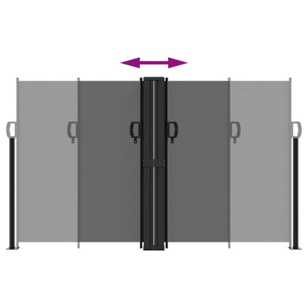 Toldo lateral retrátil 140x1200 cm preto M 5