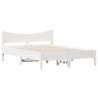 Cama sem colchão 135x190 cm madeira de pinho maciça branco 2