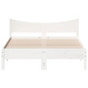 Estructura de cama madera maciza de pino blanco 135x190 cm 4