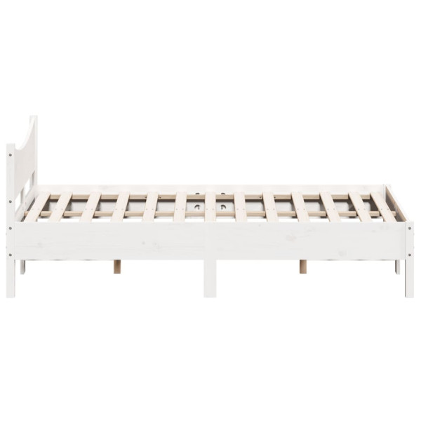Cama sem colchão 135x190 cm madeira de pinho maciça branco M 5
