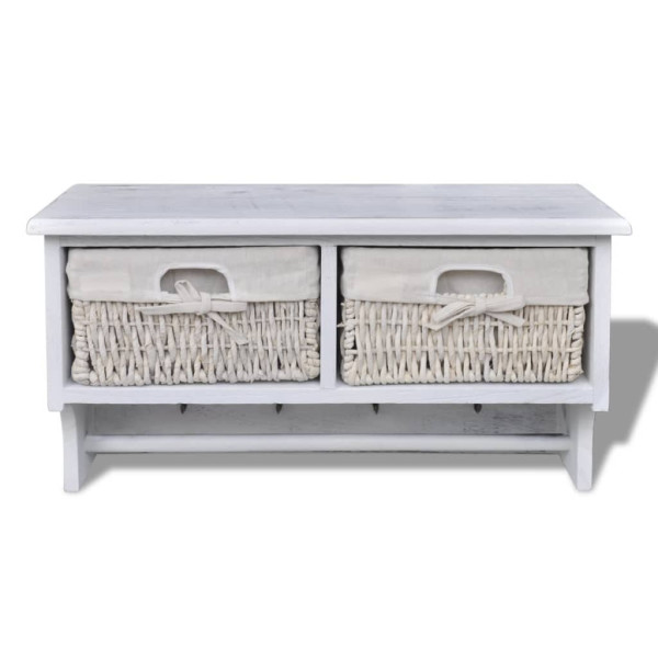 Prateleira de parede 60x23.5x33 cm madeira de paulownia branco M 2