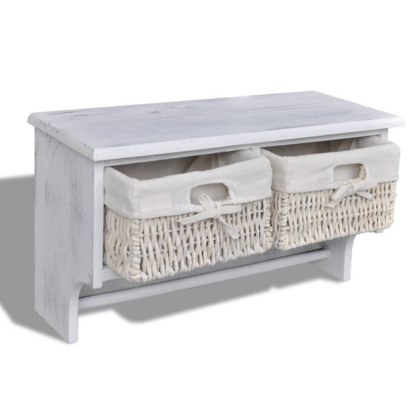 Prateleira de parede 60x23.5x33 cm madeira de paulownia branco M 4