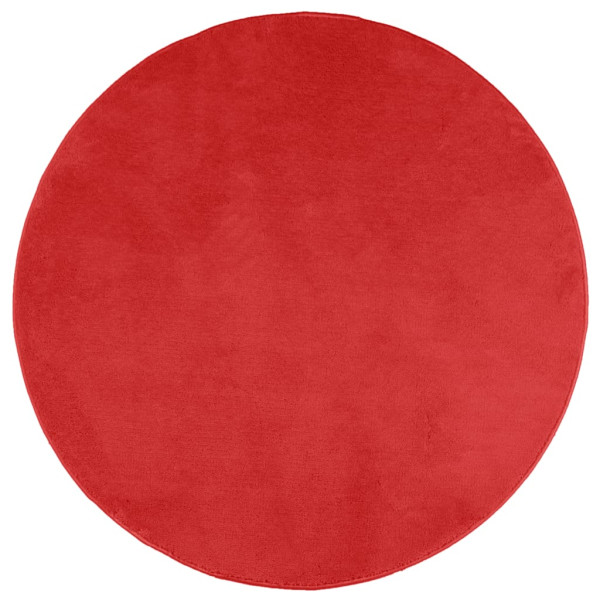 Tapete de pelo curto OVIEDO Ø 120 cm vermelho M 2