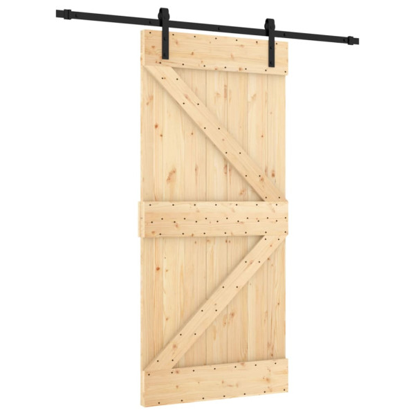 Puerta corredera con herrajes madera maciza de pino 95x210 cm M 2