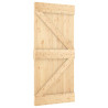 Puerta corredera con herrajes madera maciza de pino 95x210 cm 3