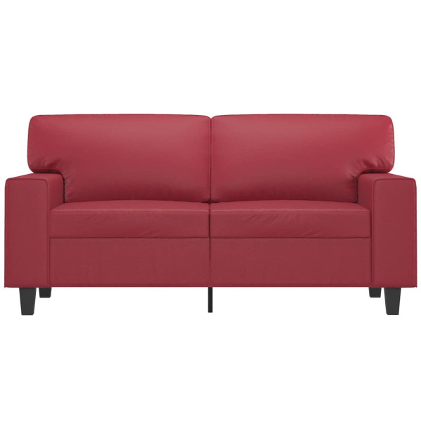 Sofá de 2 lugares 120 cm couro artificial vermelho tinto M 3