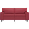 Sofá de 2 lugares 120 cm couro artificial vermelho tinto 3
