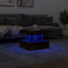 Mesa de centro com luzes LED 50x50x40 cm carvalho fumado 5