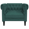 Sillón Chesterfield de tela verde oscuro 4